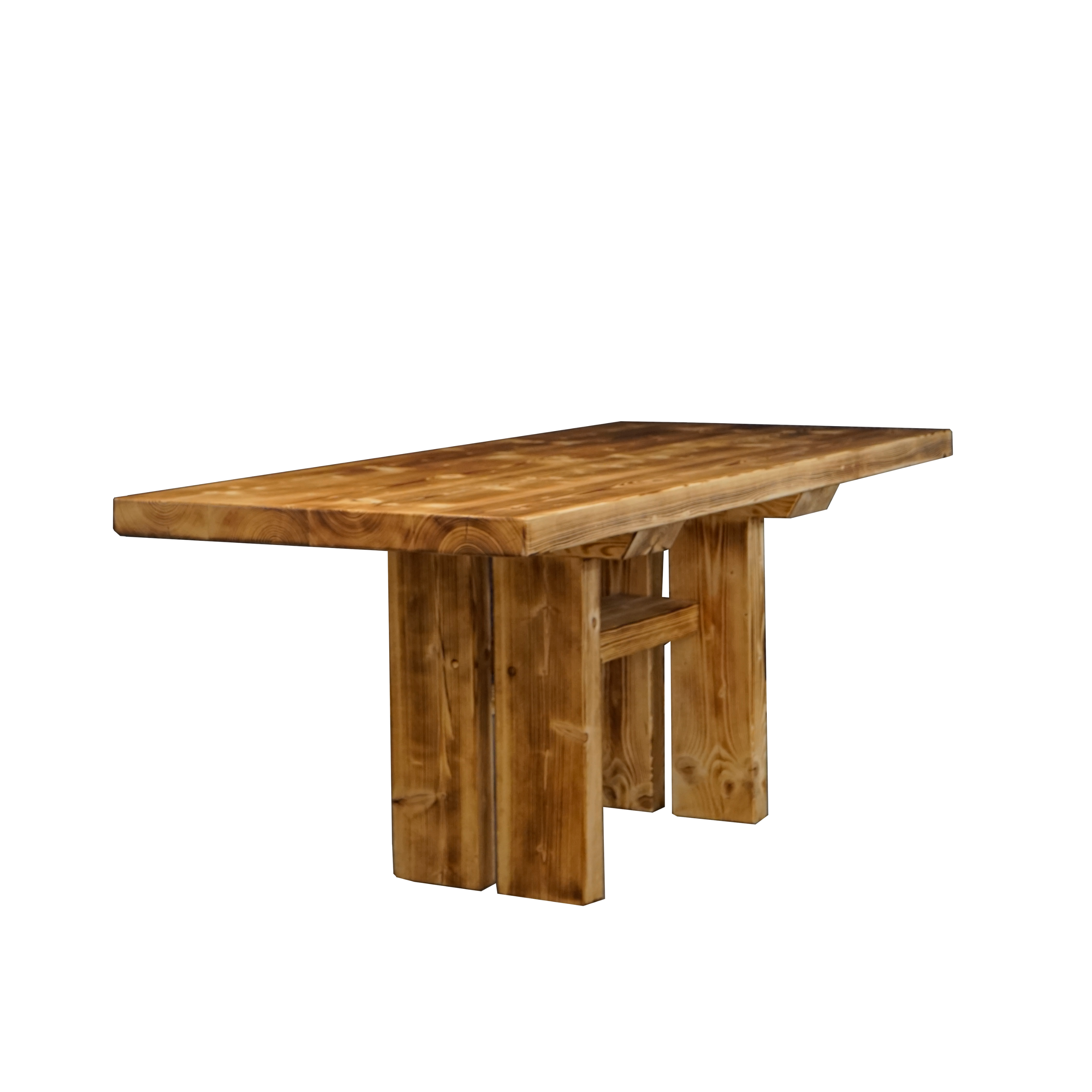 Massivholztisch "Schwarzwaldkraft" – 100 cm breit – geflammt