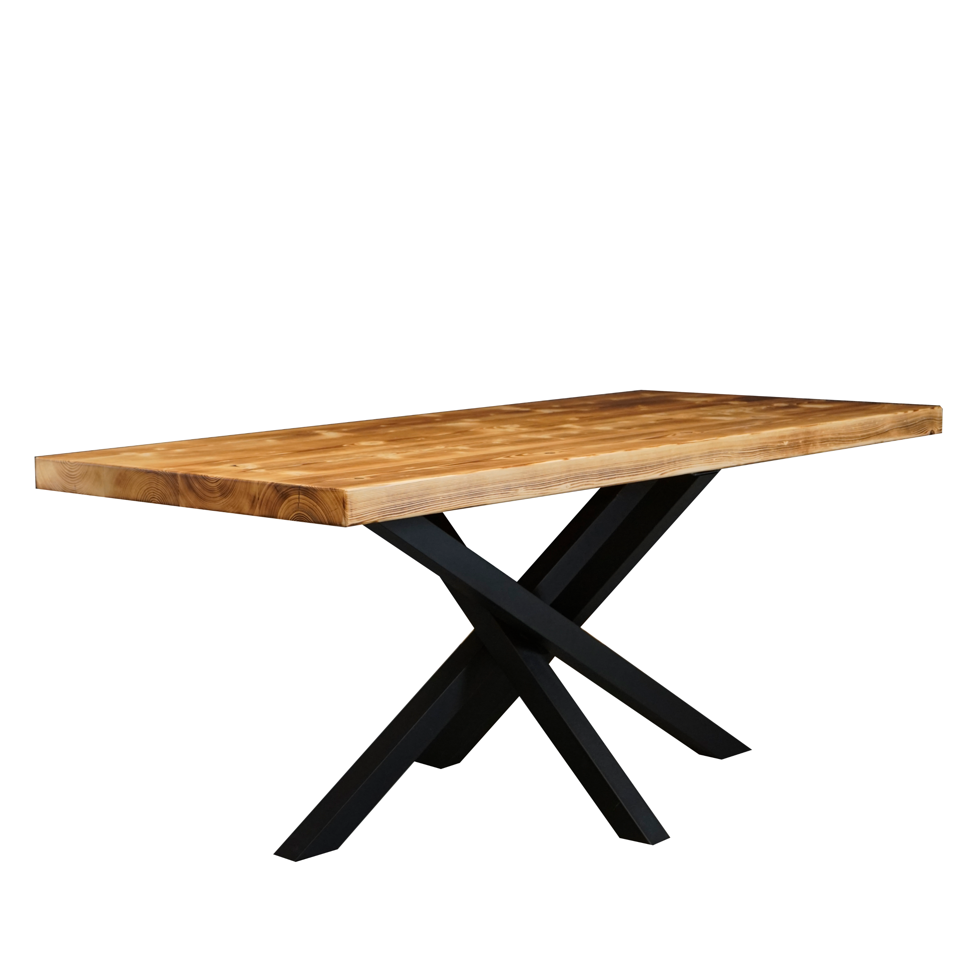 Massivholztisch "Schwarzwaldkraft" – 100 cm breit – geflammt