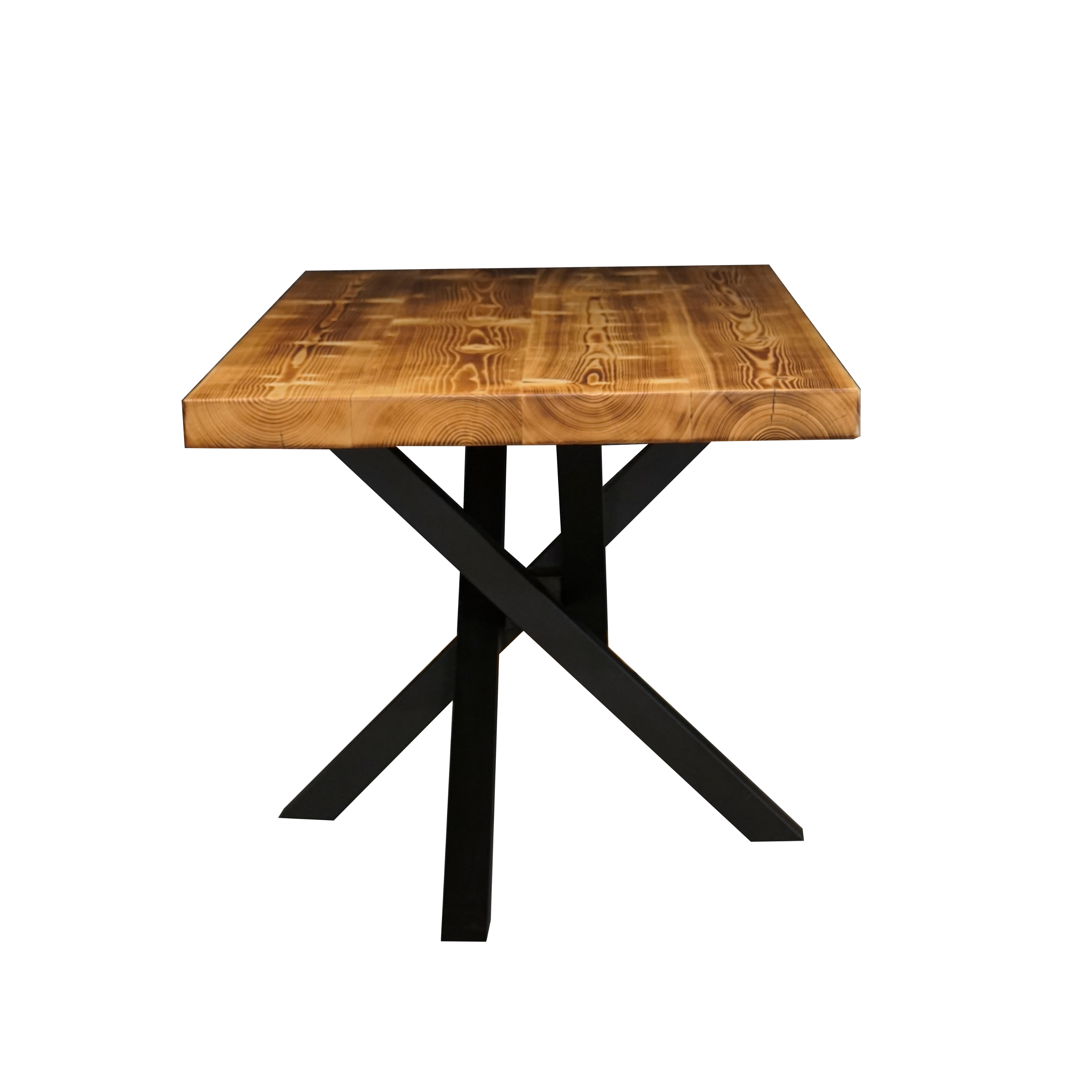 Massivholztisch "Schwarzwaldkraft" – 100 cm breit – geflammt