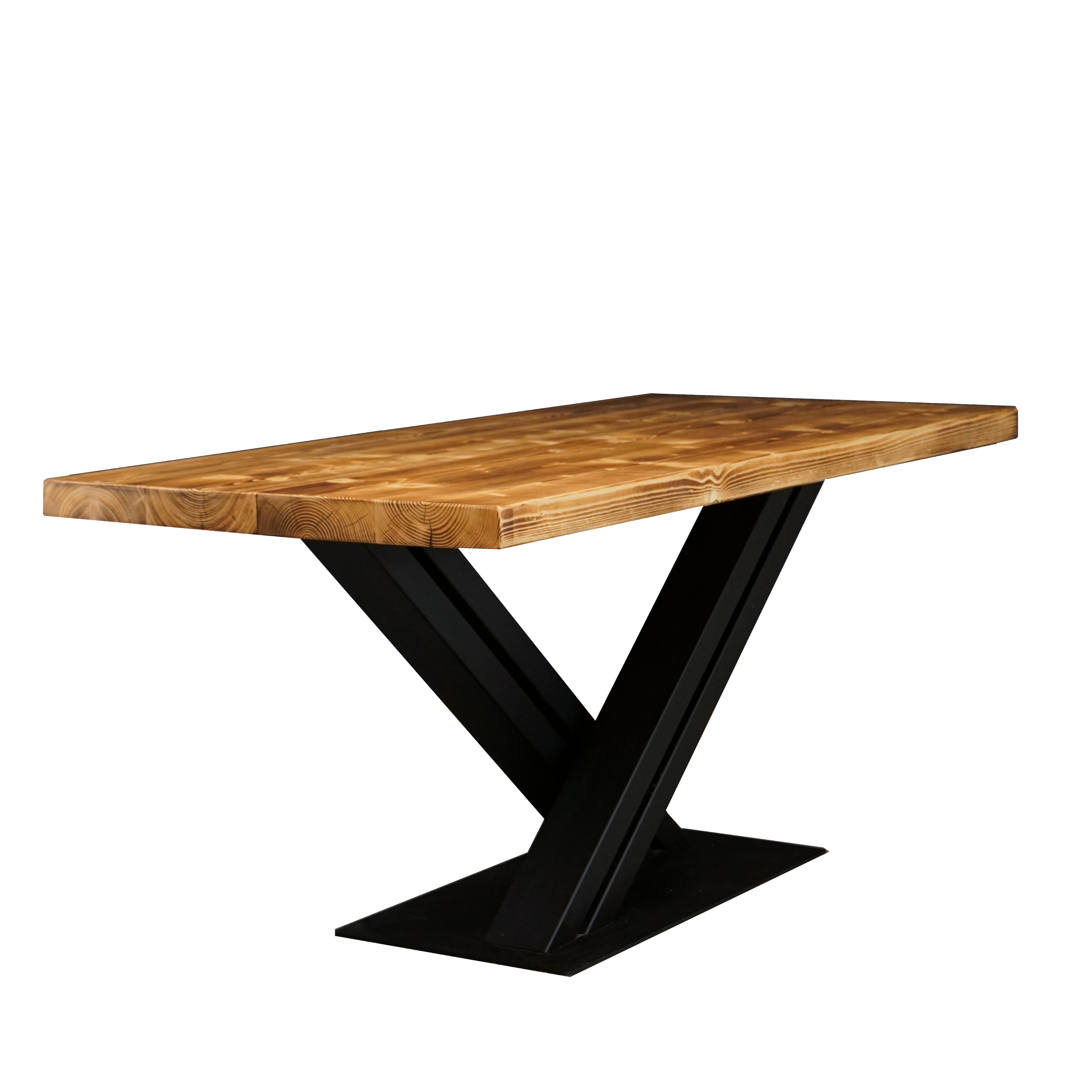 Massivholztisch "Schwarzwaldkraft" – 100 cm breit – geflammt