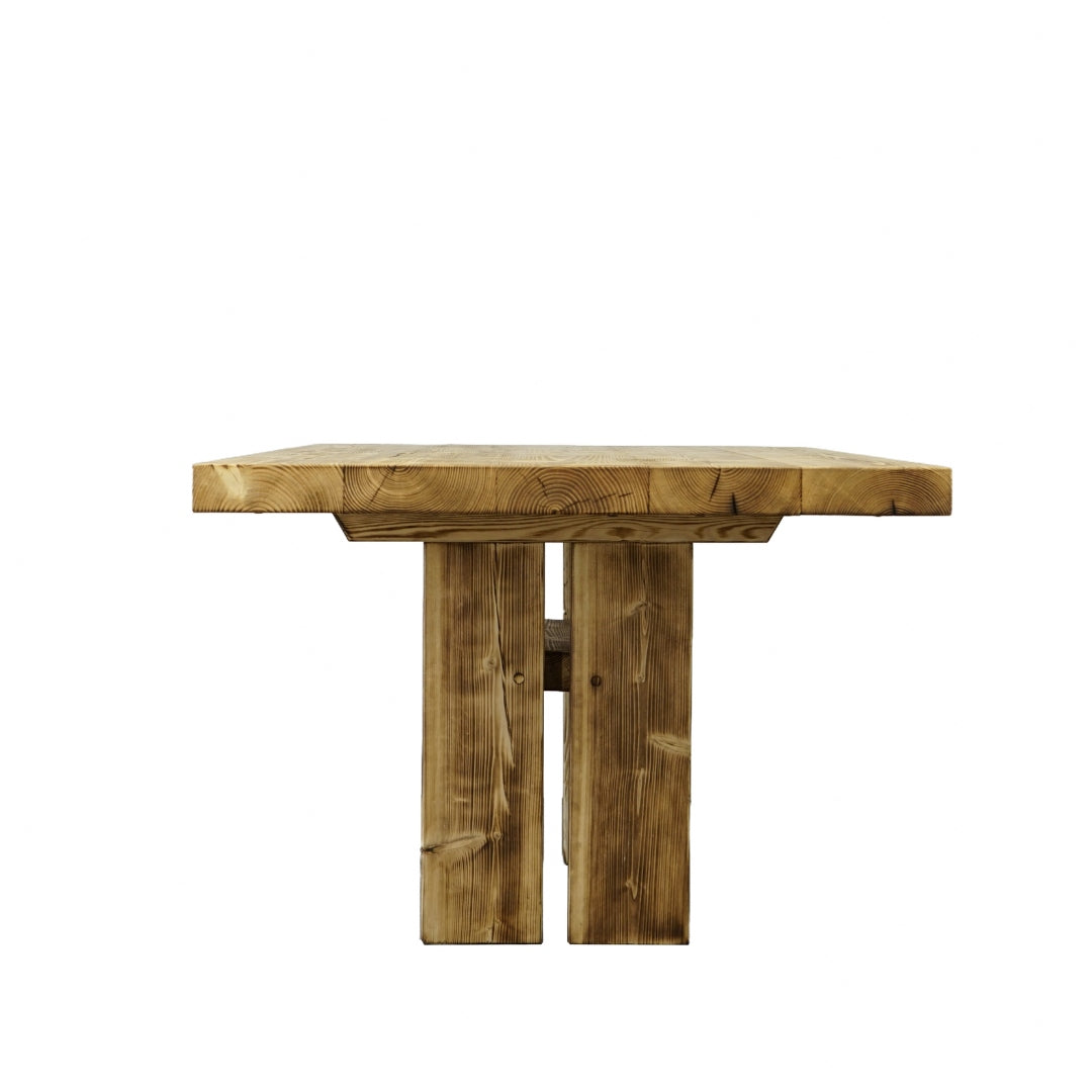 Massivholztisch "Schwarzwaldkraft" – 80 cm breit – geflammt