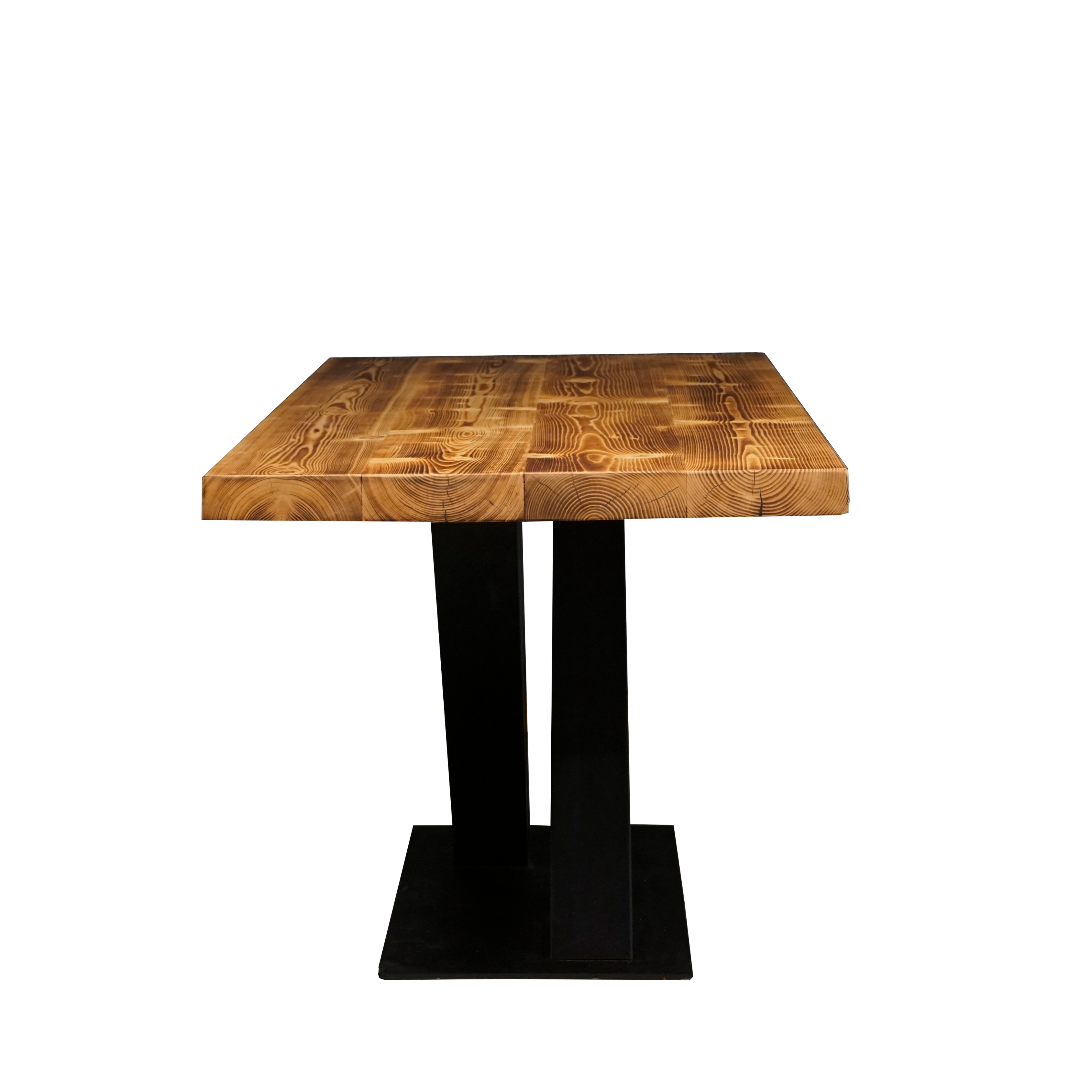 Massivholztisch "Schwarzwaldkraft" – 80 cm breit – geflammt